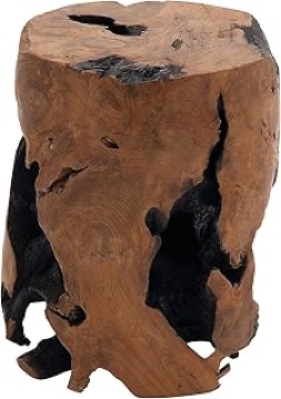 Teak Live-Edge Stump Side Table