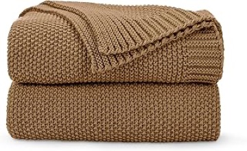 Caramel Knit Throw Blanket